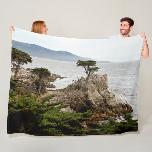 LONE CYPRESS Large Fleece Blanket (In situ)