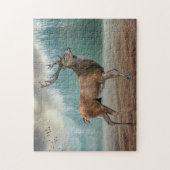 Lone Deer in Misty Forest Legpuzzel (Verticaal)