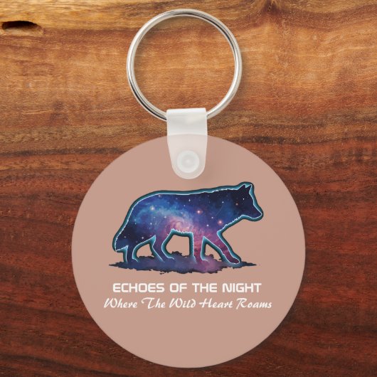 Lone Galaxy Wolf Silhouette (Echoes of the night) Sleutelhanger (Voorkant)