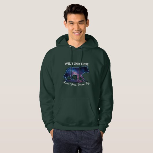 Lone Galaxy Wolf Silhouette (wild universe) Hoodie (Voorkant volledig)