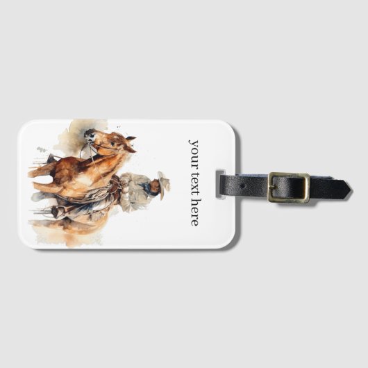 Lone Horizon Waterverf Ranger, op maat Bagagelabel (Voorkant (horizontaal))