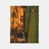 Lone Horse bij zonsondergang Fleece Deken (Voorkant)