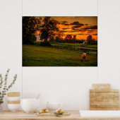 Lone Horse bij zonsondergang Poster (Keuken)