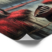 Lone kleine boot onder maanlicht poster (Hoek)