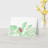 Lone Ladybug wenskaart Kaart (Gele Bloem)