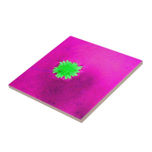 Lone Light Green Flower Tegeltje