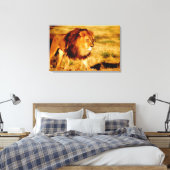 Lone Lion Canvas Afdruk (Insitu (Slaapkamer))