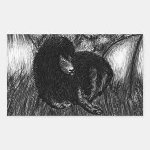 Lone Lion Rechthoekige Sticker