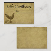 Lone Ol' Rooster - Prim Cards voor Cadeaubonnen Kortingskaartje (Voorkant / Achterkant)