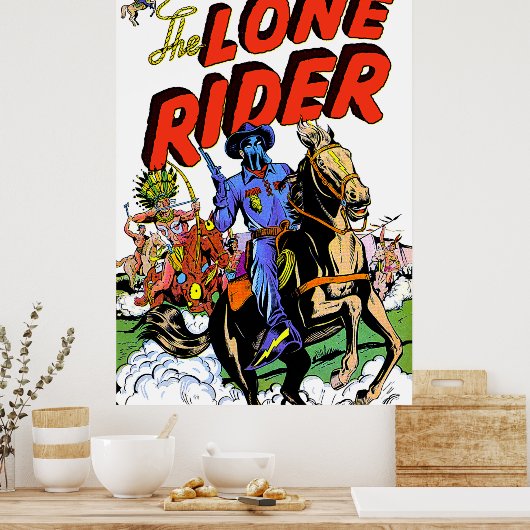 Lone Rider en de Apache strips Poster (Keuken)
