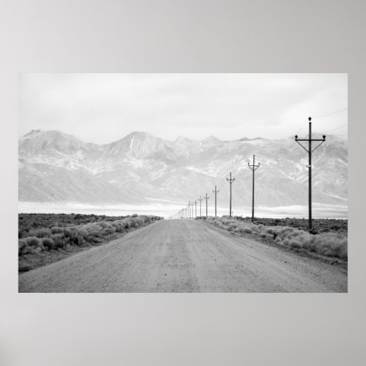 Lone Road en Power Lines | San Juan-gebergte Poster (Voorkant)