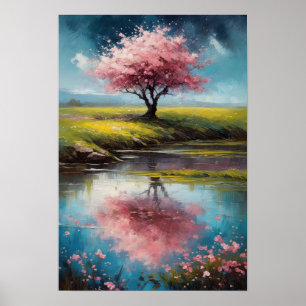 Lone Sakura bij het Stilmoeras Poster