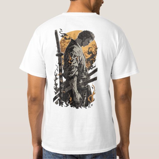 Lone Samurai Warrior T-shirt (Achterkant)