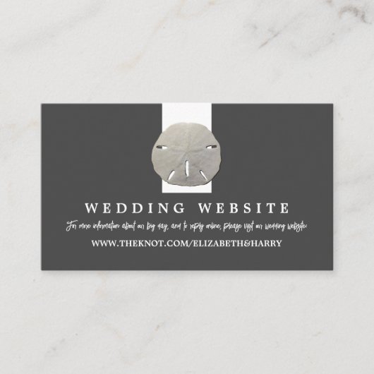 Lone Sand Dollar - Charcoal Gray - Weddenschap Web Informatiekaartje (Voorkant)