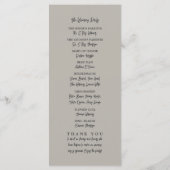 Lone Sand Dollar, Charcoal Gray, Wedding Program Programma (Achterkant)