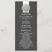 Lone Sand Dollar, Charcoal Gray, Wedding Program Programma (Voorkant)
