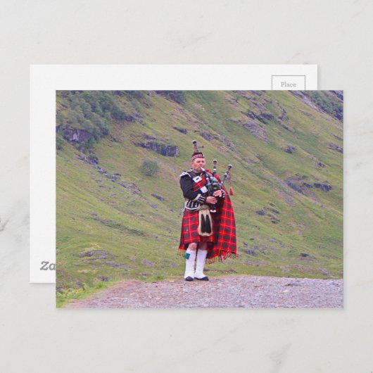 Lone Scottish bagpiper, Highlands, Schotland Briefkaart (Voorkant / Achterkant)
