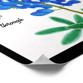 Lone Star Bluebonnet Inspirerend afdrukken Poster (Hoek)