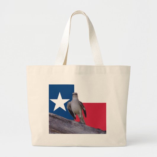 Lone Star-Canvas tas met Mockingbird & Texas Flag (Voorkant)