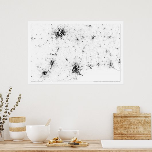 Lone Star Cities Census Dotmap Poster (Keuken)