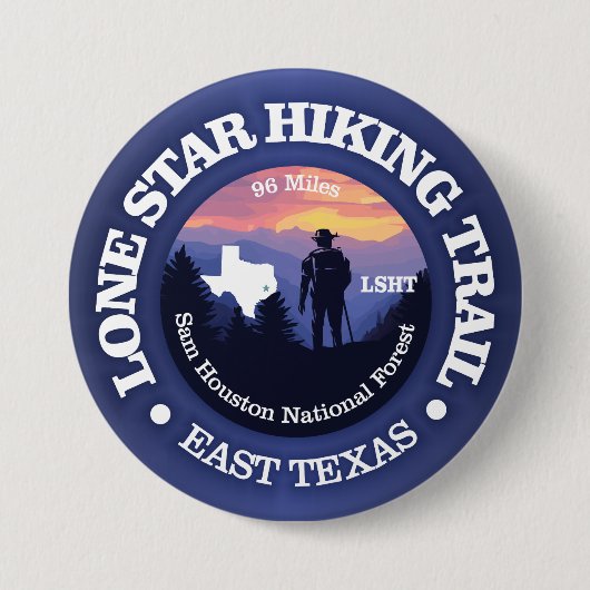 Lone Star Hiking Trail (RD2) Ronde Button 7,6 Cm (Voorkant)