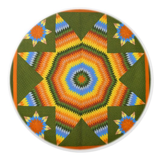 Lone Star quilt Keramische Knop (Voorkant)