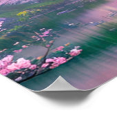 Lone tempel, Lente Landscape Poster (Hoek)