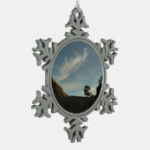 Lone Torrey Pine California Sunset Landschap Tin Sneeuwvlok Ornament (Links)