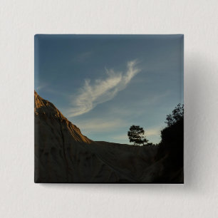 Lone Torrey Pine California Sunset Landschap Vierkante Button 5,1 Cm