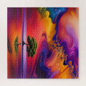 Lone Tree in Water Colorful sky Legpuzzel (Horizontaal)