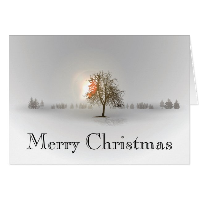 Lone Tree-kerstKaart (Voorkant Horizontaal)