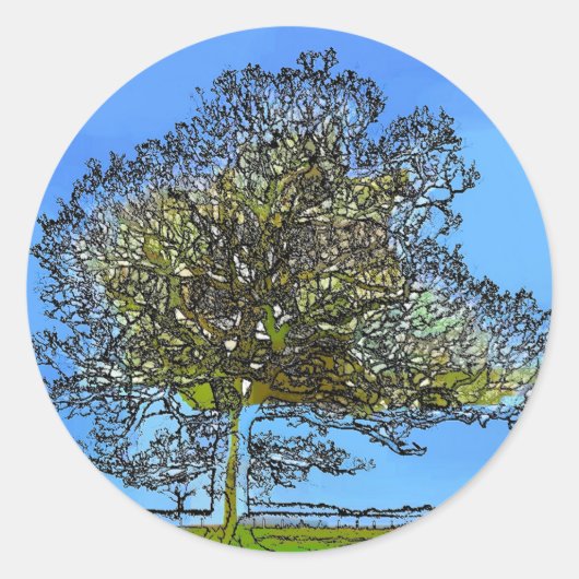 LONE TREE RONDE STICKER (Voorkant)