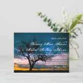 Lone Tree Sunset Country Wedding Invitations Kaart (Staand voorkant)