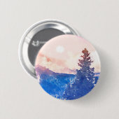 Lone Tree-Waterverf Ronde Button 5,7 Cm (Voorkant /achterkant)
