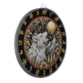 Lone White Wolf belichaamt wilde geest Dartbord (Voorkant Links)