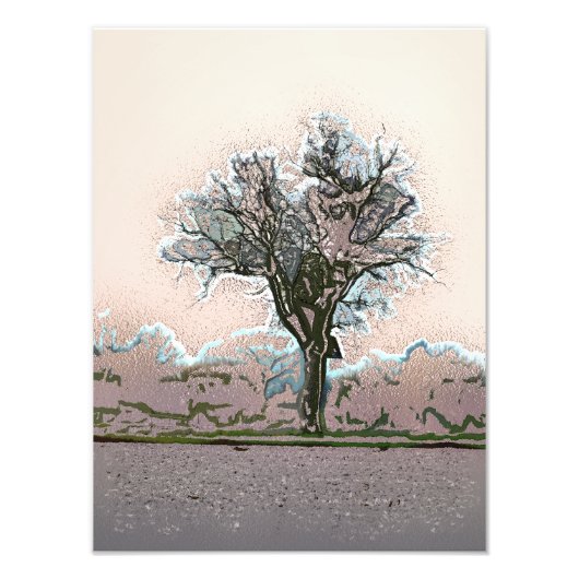 LONE WINTER TREE FOTO AFDRUK (Voorkant)