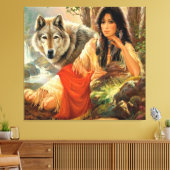 Lone Wolf Canvas Afdruk (Insitu (Woonkamer))