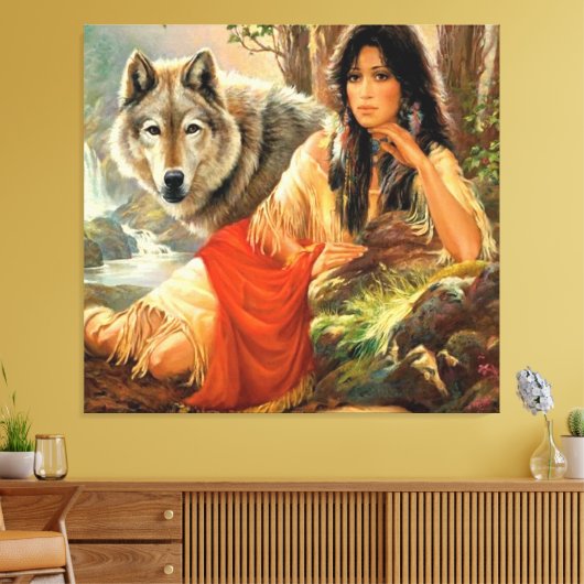 Lone Wolf Canvas Afdruk (Insitu (Woonkamer))
