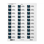 Lone Wolf en Full Moon Zwart en Blauw Etiket (Full Sheet)