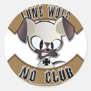 Lone Wolf Geen Club Ronde Sticker