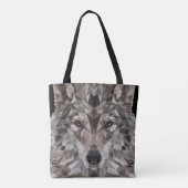 Lone Wolf Geometric Portrait Canvas tas (Achterkant)