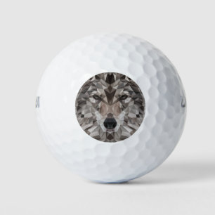 Lone Wolf geometrisch portret Golfballen
