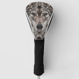 Lone Wolf geometrisch portret Golfheadcover