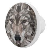 Lone Wolf geometrisch portret Keramische Knop (Rechts)