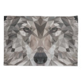 Lone Wolf geometrisch portret Kussensloop (Achterkant-Links)