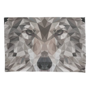 Lone Wolf geometrisch portret Kussensloop