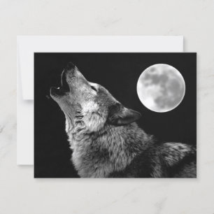 Lone Wolf Howling bij Moon Kaart