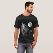 Lone Wolf Howling bij Moon T-shirt (Voorkant volledig)