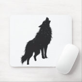 🐺 Lone Wolf Howling Design tapis de souris (Avec souris)