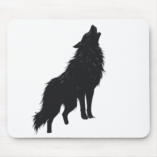 🐺 Lone Wolf Howling Design tapis de souris (Devant)